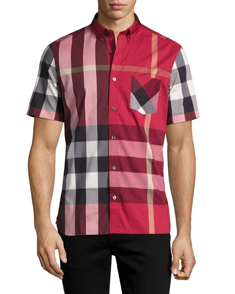 burberry thornaby shirt red|Burberry Thornaby Short.